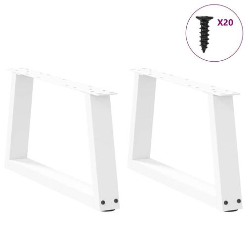 Spisebordsben V-form 2 stk 50x(30-31,3) cm stål hvid