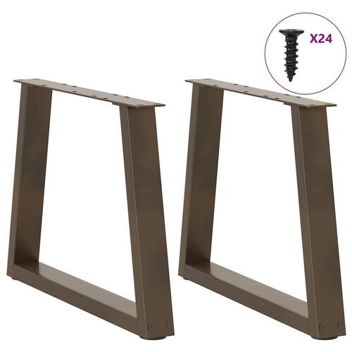 Spisebordsben V-formet 2 stk. naturstål 60x(42-43,3) cm stål