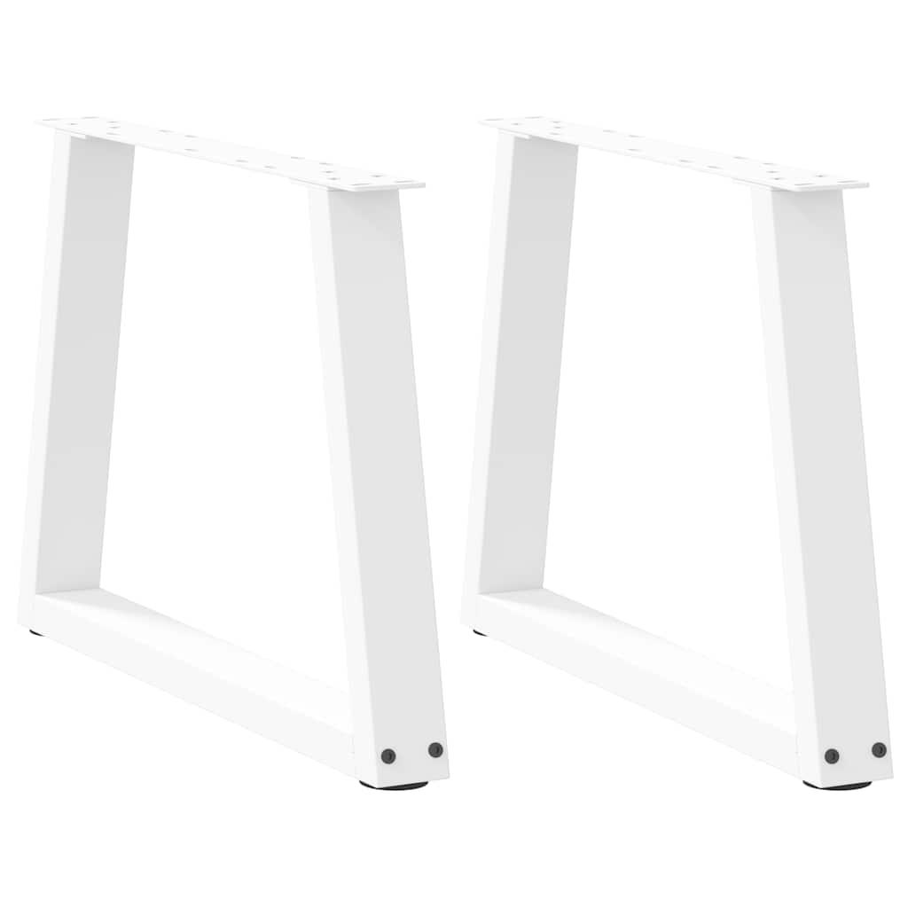 Spisebordsben V-formet 2 stk. 70x(42-43,3) cm stål hvid