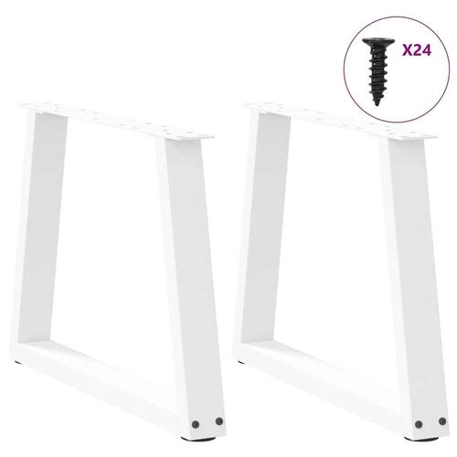 Spisebordsben V-formet 2 stk. 70x(42-43,3) cm stål hvid