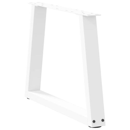 Spisebordsben V-formet 2 stk. 70x(42-43,3) cm stål hvid