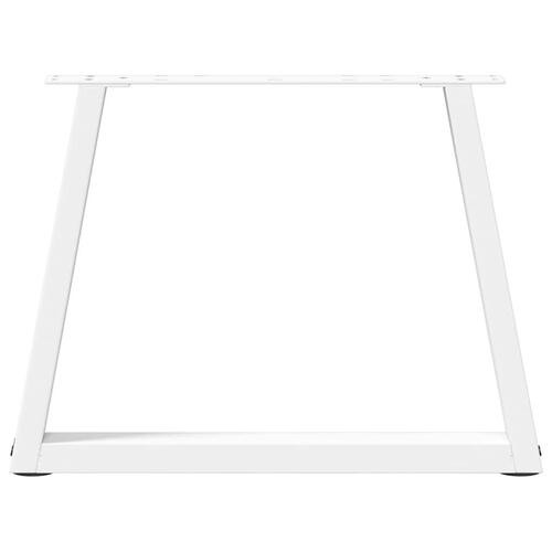 Spisebordsben V-formet 2 stk. 70x(42-43,3) cm stål hvid