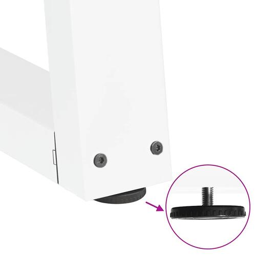 Spisebordsben V-formet 2 stk. 70x(42-43,3) cm stål hvid