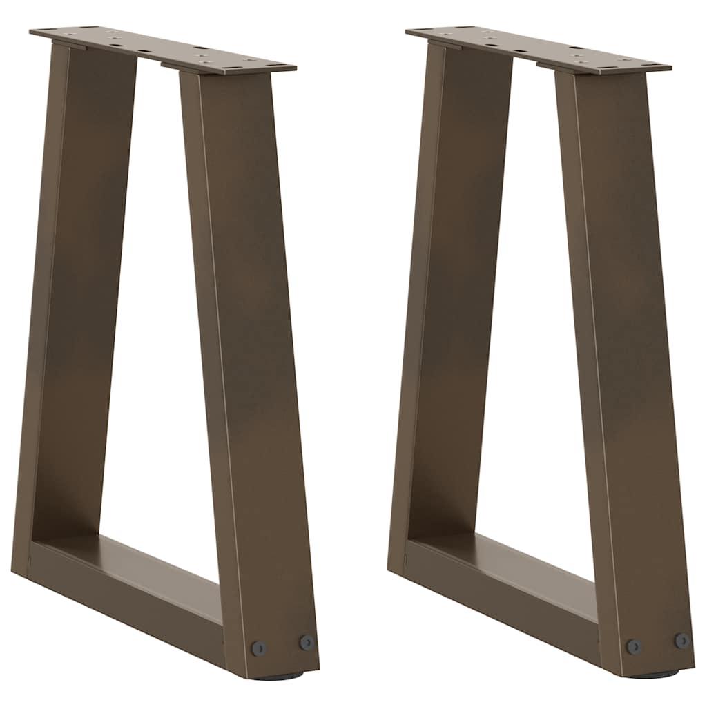 Spisebordsben V-formet 2 stk. naturstål 28x(42-43,3) cm stål