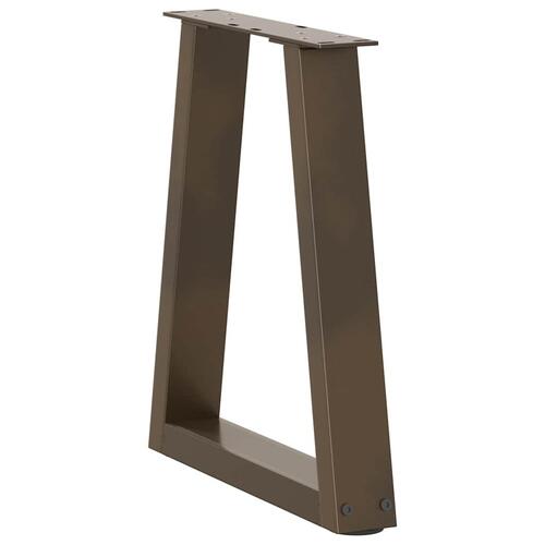 Spisebordsben V-formet 2 stk. naturstål 28x(42-43,3) cm stål