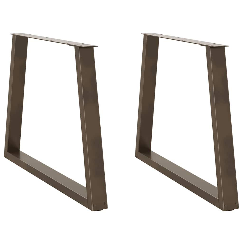 Spisebordsben V-form 2 stk Naturstål 100x(72-73,3) cm Stål