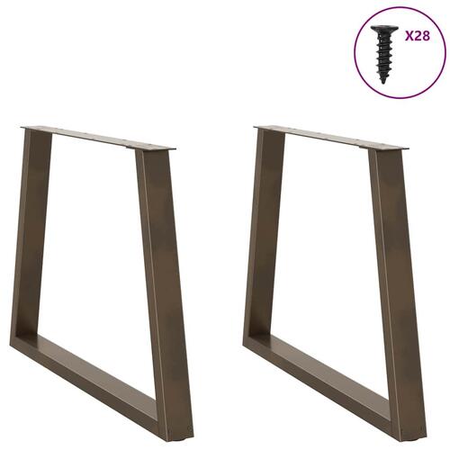 Spisebordsben V-form 2 stk Naturstål 100x(72-73,3) cm Stål