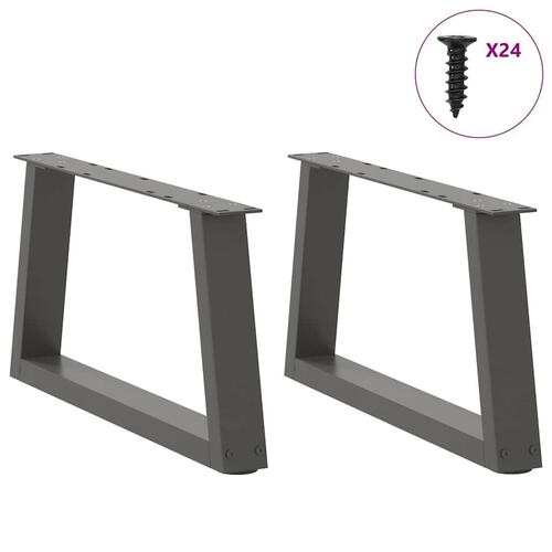 Spisebordsben V-form 2 stk 60x(30-31,3) cm stål antracitgrå