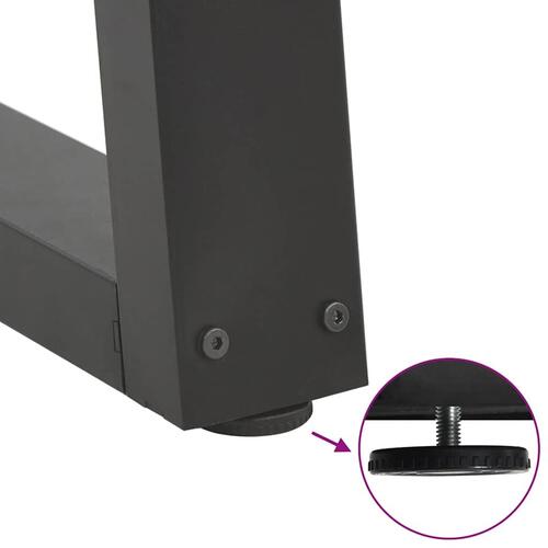 Spisebordsben V-form 2 stk 60x(30-31,3) cm stål antracitgrå