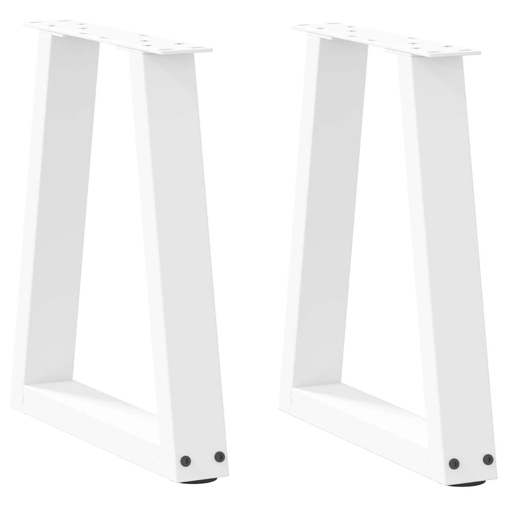 Spisebordsben V-formet 2 stk. 28x(42-43,3) cm stål hvid