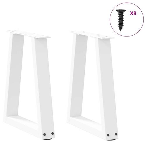 Spisebordsben V-formet 2 stk. 28x(42-43,3) cm stål hvid
