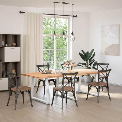 Spisebordsben V-form 3 stk Hvid 100x(72-73,3) cm Stål