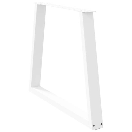 Spisebordsben V-form 3 stk Hvid 100x(72-73,3) cm Stål