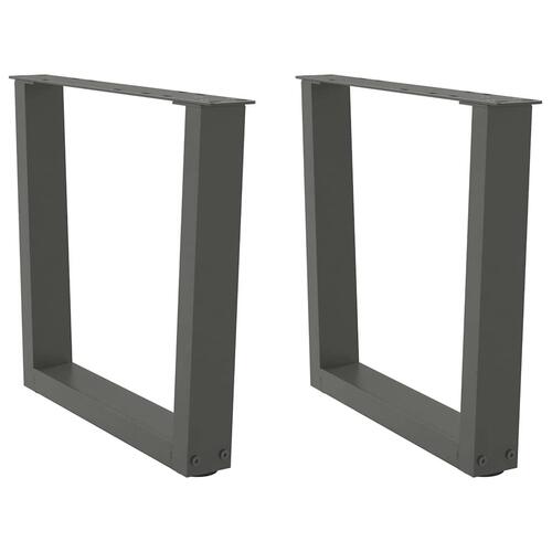 Spisebordsben V-formet 2 stk. 50x(42-43,3) cm stål antracitgrå