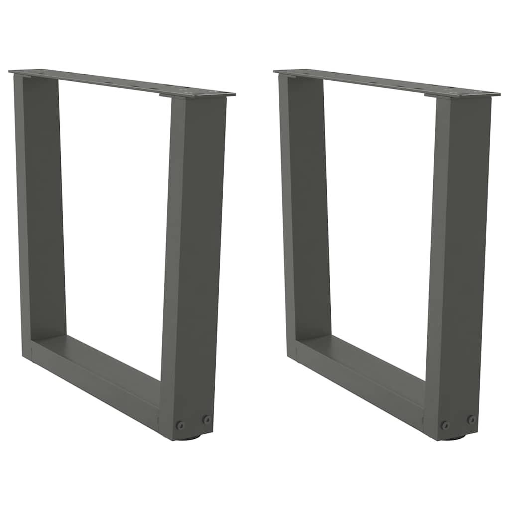 Spisebordsben V-formet 2 stk. 50x(42-43,3) cm stål antracitgrå