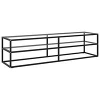 Tv-bord 160x40x40 cm hærdet glas sort