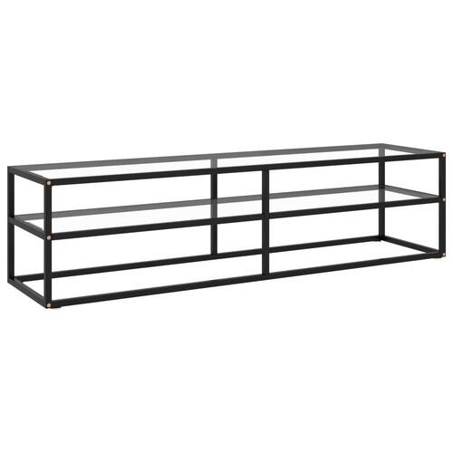 Tv-bord 160x40x40 cm hærdet glas sort