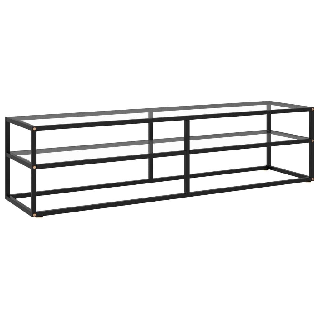 Tv-bord 160x40x40 cm hærdet glas sort