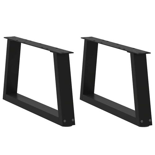 Spisebordsben V-form 2 stk 70x(30-31,3) cm stål sort