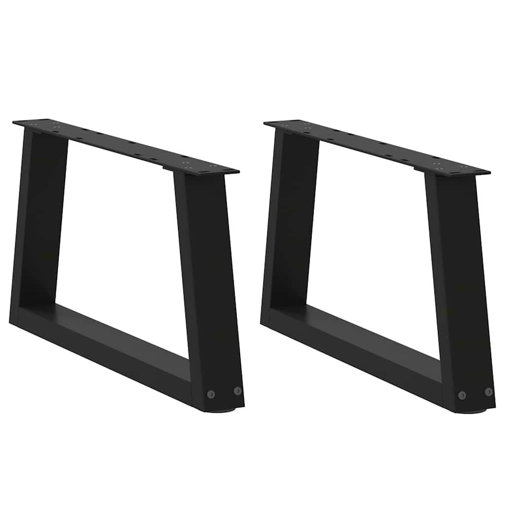 Spisebordsben V-form 2 stk 70x(30-31,3) cm stål sort