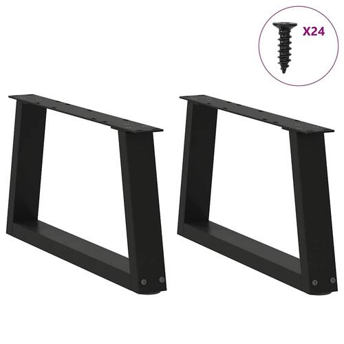 Spisebordsben V-form 2 stk 70x(30-31,3) cm stål sort