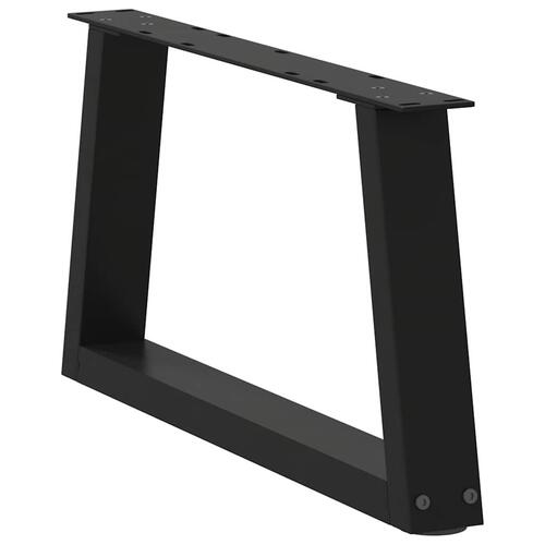 Spisebordsben V-form 2 stk 70x(30-31,3) cm stål sort