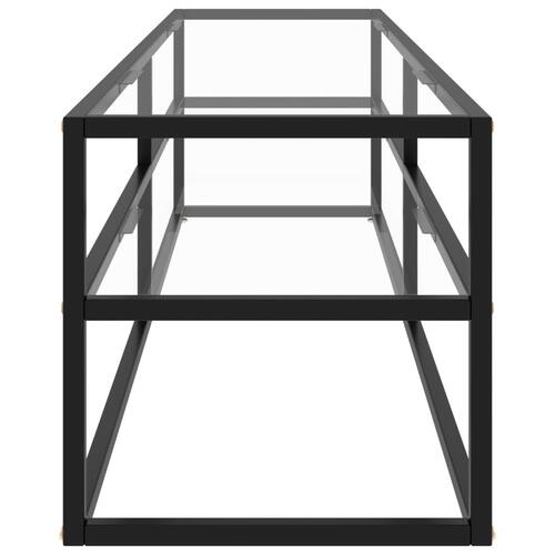 Tv-bord 160x40x40 cm hærdet glas sort