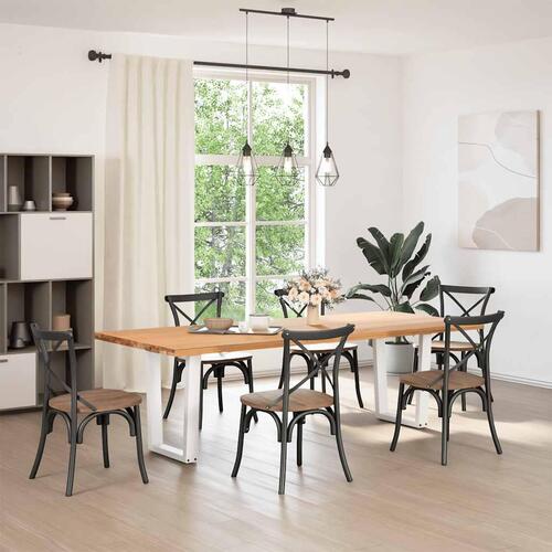 Spisebordsben V-formet 2 stk 70x(72-73,3) cm stål hvid