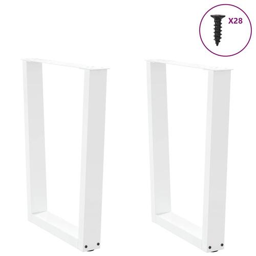 Spisebordsben V-formet 2 stk 70x(72-73,3) cm stål hvid