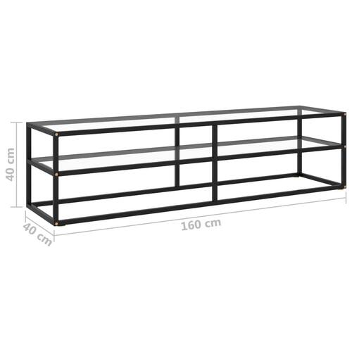Tv-bord 160x40x40 cm hærdet glas sort