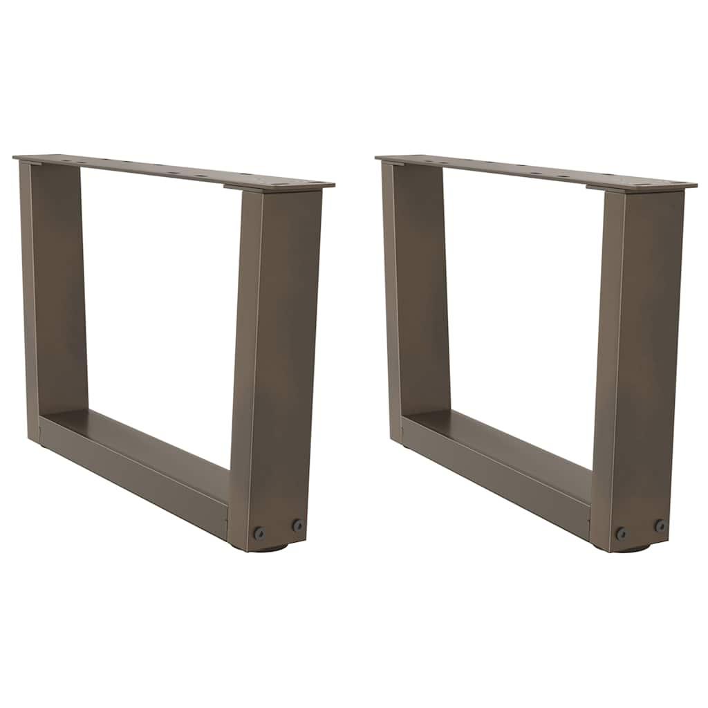 Spisebordsben V-form 2 stk naturstål 50x(30-31,3) cm stål