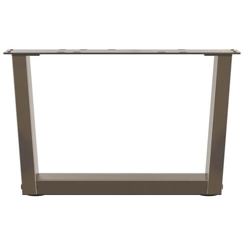 Spisebordsben V-form 2 stk naturstål 50x(30-31,3) cm stål