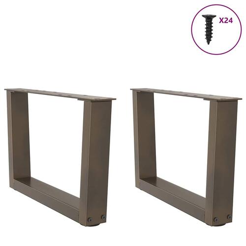 Spisebordsben V-form 2 stk naturstål 50x(30-31,3) cm stål