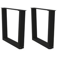 Spisebordsben V-formet 2 stk. 60x(42-43,3) cm stål sort