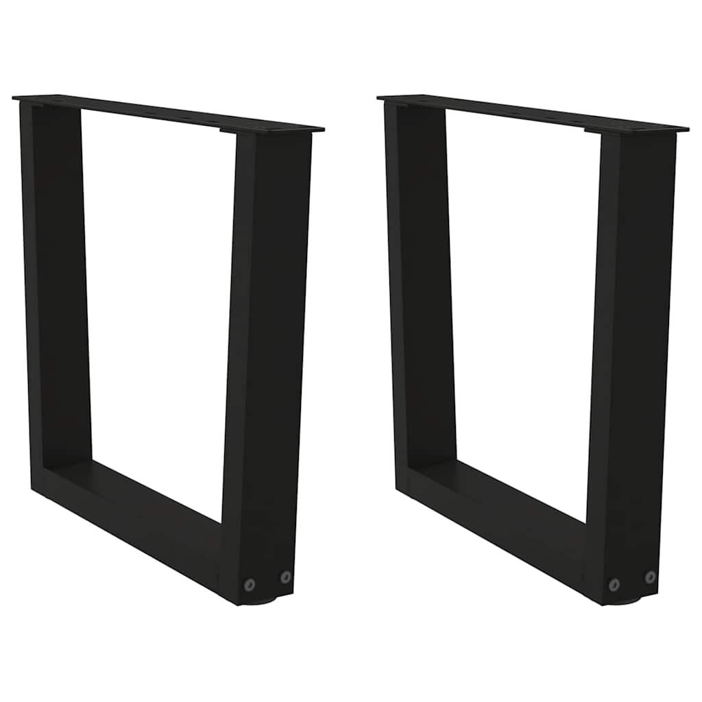 Spisebordsben V-formet 2 stk. 60x(42-43,3) cm stål sort