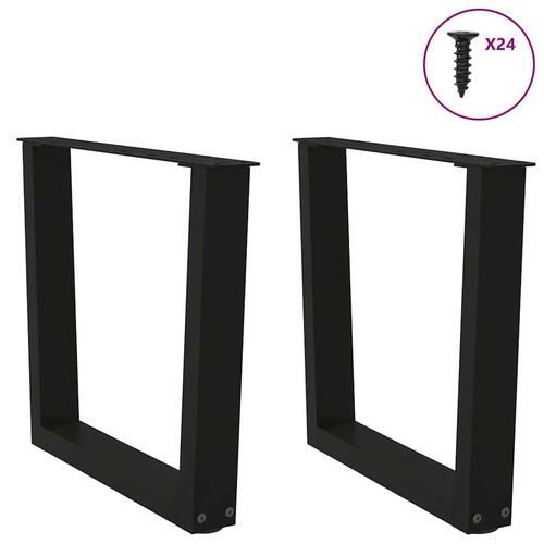 Spisebordsben V-formet 2 stk. 60x(42-43,3) cm stål sort