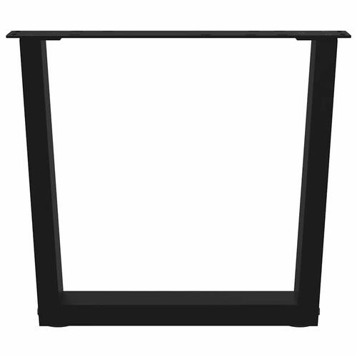 Spisebordsben V-formet 2 stk. 60x(42-43,3) cm stål sort