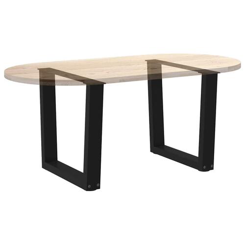 Spisebordsben V-formet 2 stk. 60x(42-43,3) cm stål sort