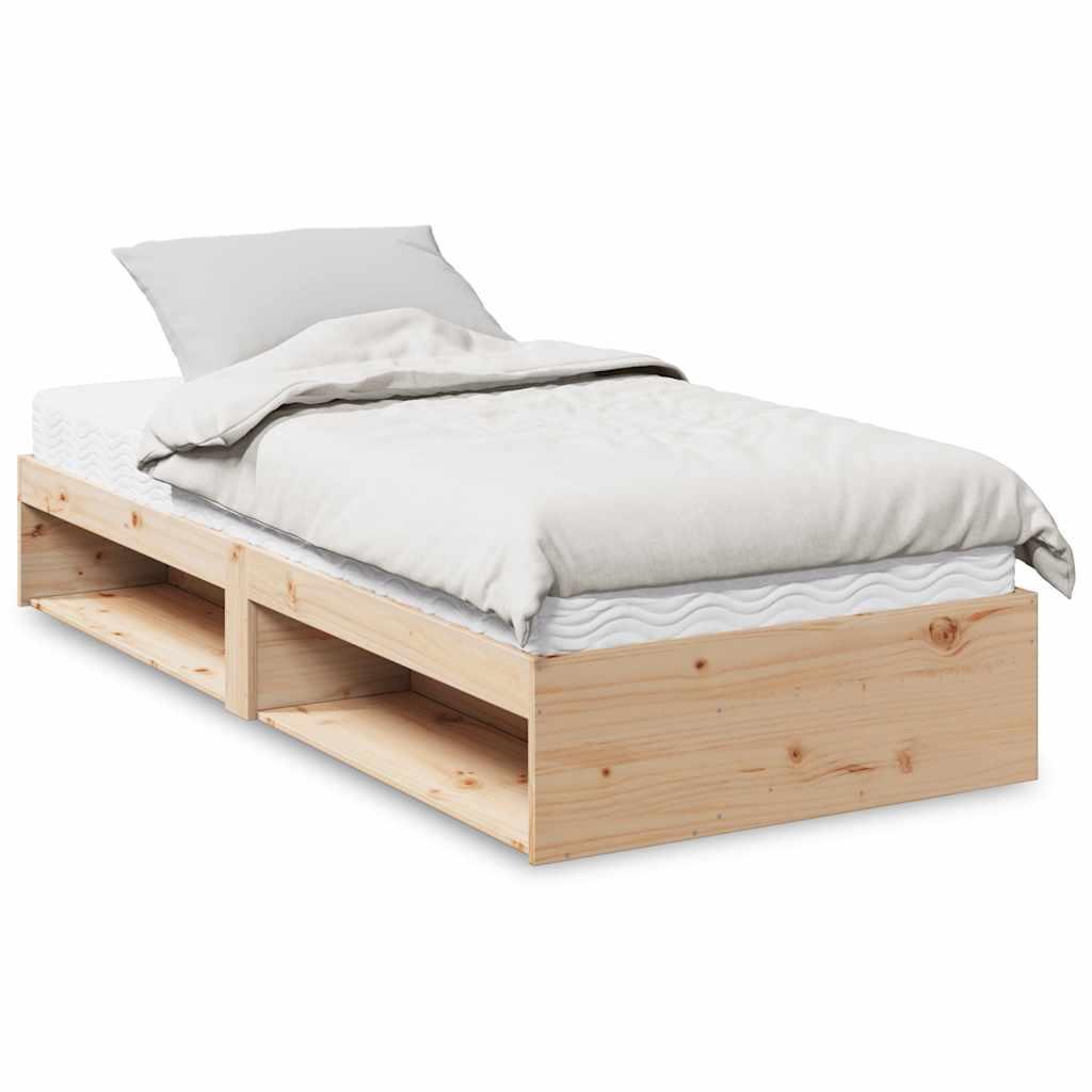 Daybed med madras 90x200 cm massivt fyrretræ billede