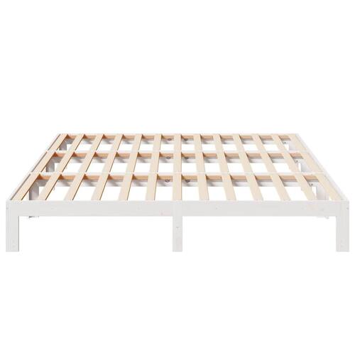 Familie sengeramme uden madras 270x200 cm massivt fyrretræ hvid