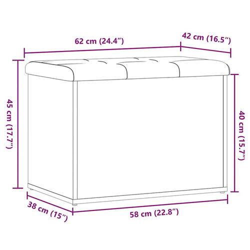 Opbevaringsbænk 62x42x45 cm konstrueret træ kunsteg