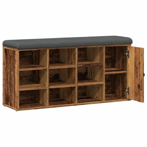 Skobænk i konstrueret træ - antikt træ, 102×32×50 cm