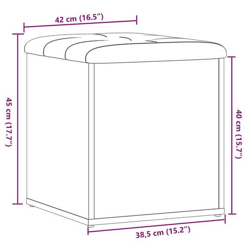 Opbevaringsbænk 42x42x45 cm konstrueret træ kunsteg