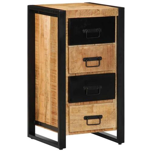 Skuffeskab 40x40x90 cm massivt ru mangotræ