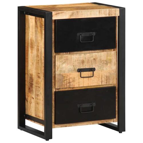 Skuffeskab 50x35x70 cm massivt ru mangotræ