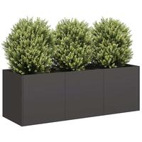Plantekasse sort 120x40x40 cm koldvalset stål