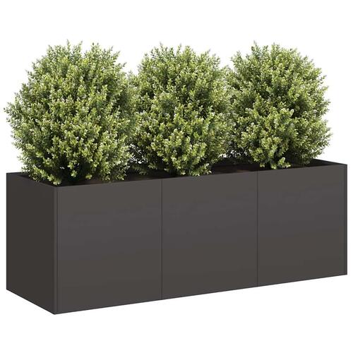 Plantekasse sort 120x40x40 cm koldvalset stål