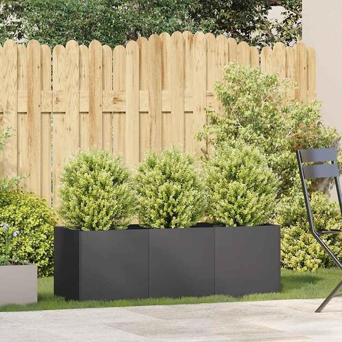 Plantekasse sort 120x40x40 cm koldvalset stål