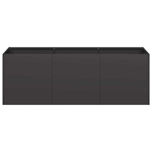 Plantekasse sort 120x40x40 cm koldvalset stål