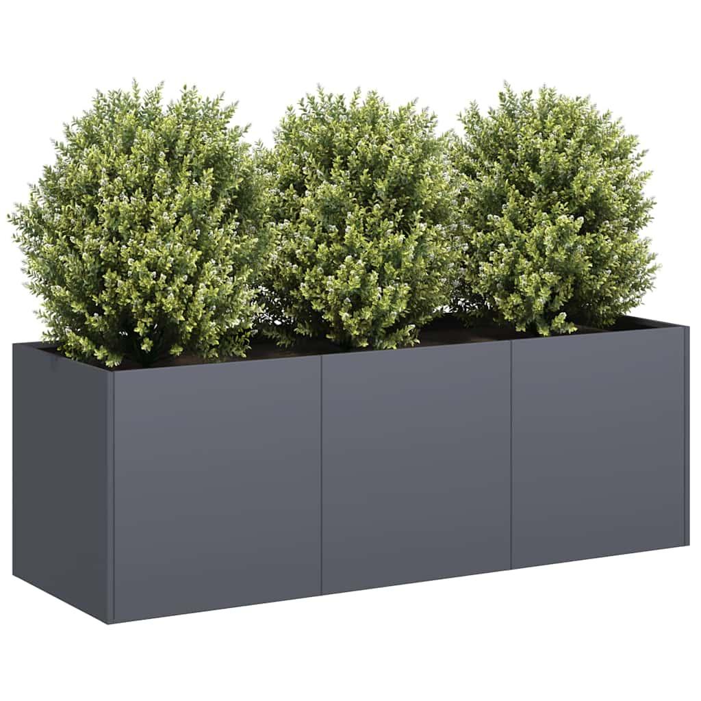 Plantekasse antracitgrå 120x40x40 cm koldvalset stål